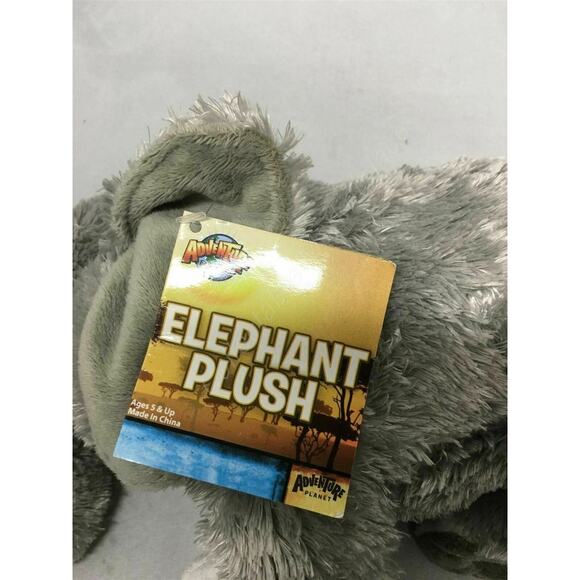Adventure Planet 12" Gray Elephant with Tusk Plush - Picture 5 of 7